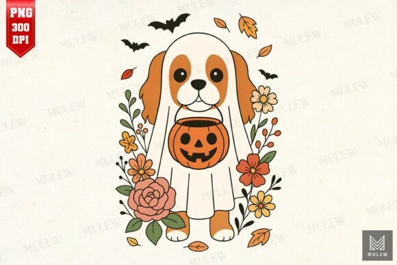 Halloween Cavalier King Flowers PNG Review