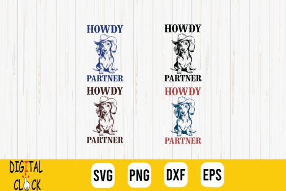 Howdy Partner Cowboy Dachshund Dog SVG