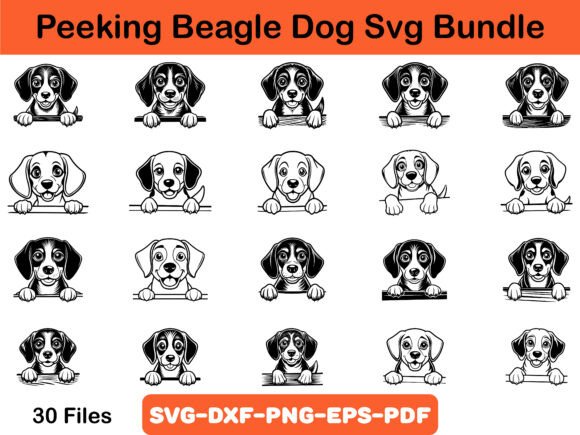 Peeking Beagle Dog Svg Bundle
