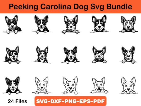Peeking Carolina Dog Svg Bundle