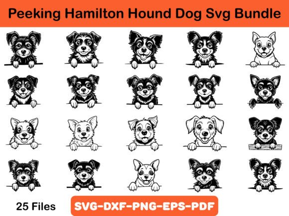 Peeking Hamilton Hound Dog Svg Bundle