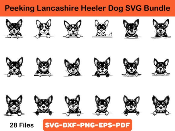 Peeking Lancashire Heeler Dog SVG Bundle
