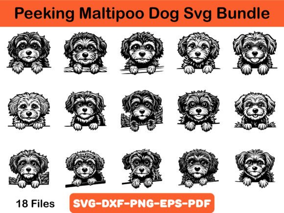 Peeking Maltipoo Dog Svg Bundle