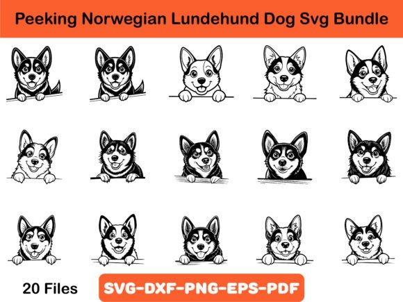 Peeking Norwegian Lundehund Dog Svg