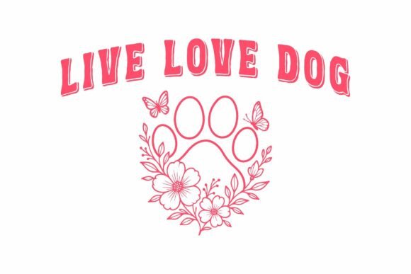 Retro Live Love Dog SVG T-shirt Design