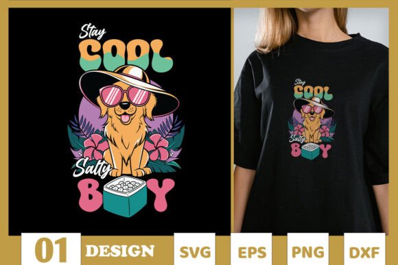 Stay Cool Salty Boy Beach Dog SVG
