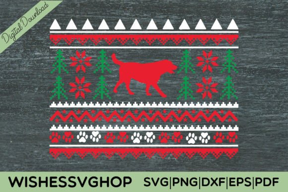 Ugly Sweater Funny Dog SVG PNG Free